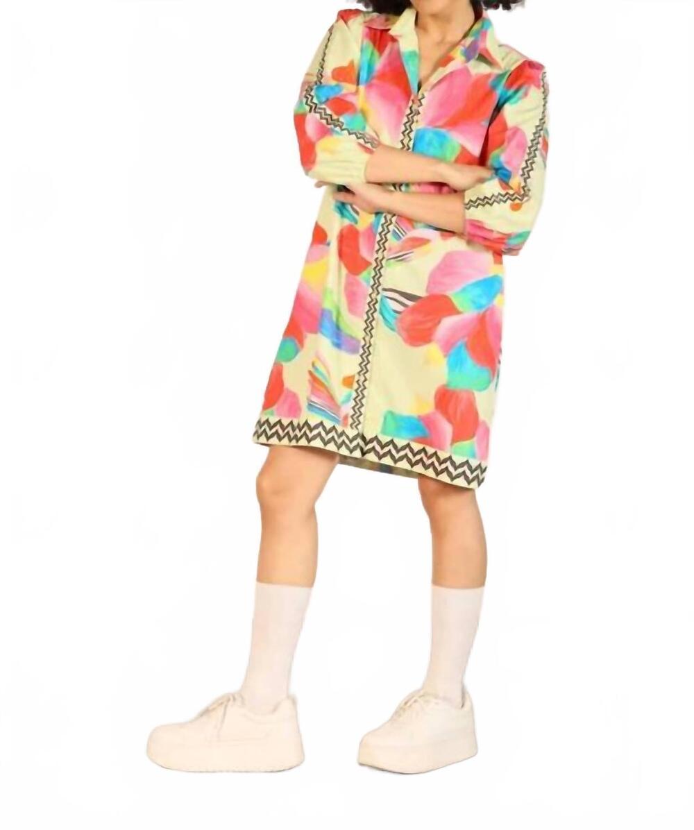 NEW MAUDE VIVANTE ava mini dress in lemon pops
